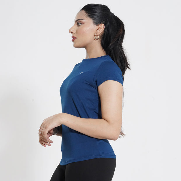 Tf-Premium Imperial Blue Cap Sleeve Women Top