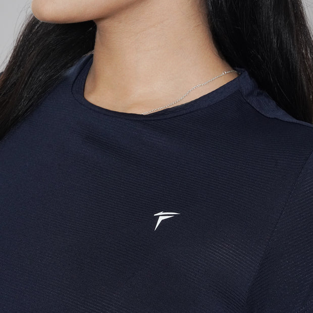 Tf-Premium Navy Cap Sleeve Women Top