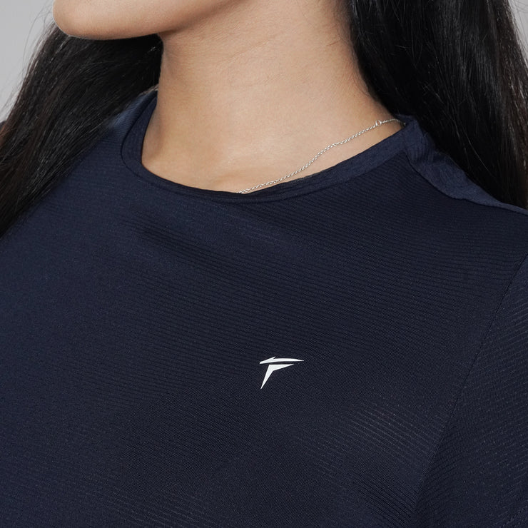 Tf-Premium Navy Cap Sleeve Women Top