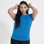 Tf-Premium Royal Blue Cap Sleeve Women Top