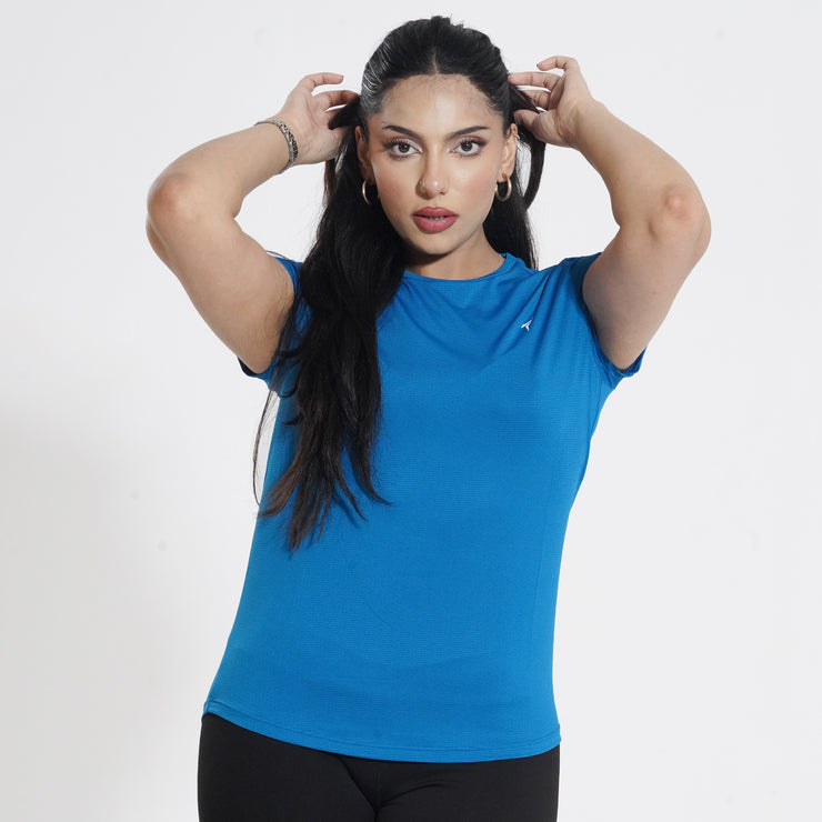 Tf-Premium Royal Blue Cap Sleeve Women Top