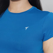 Tf-Premium Royal Blue Cap Sleeve Women Top