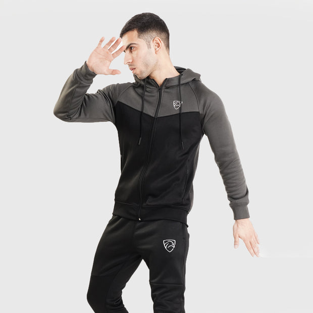 Charcoal/Black V-Cut Tracksuit