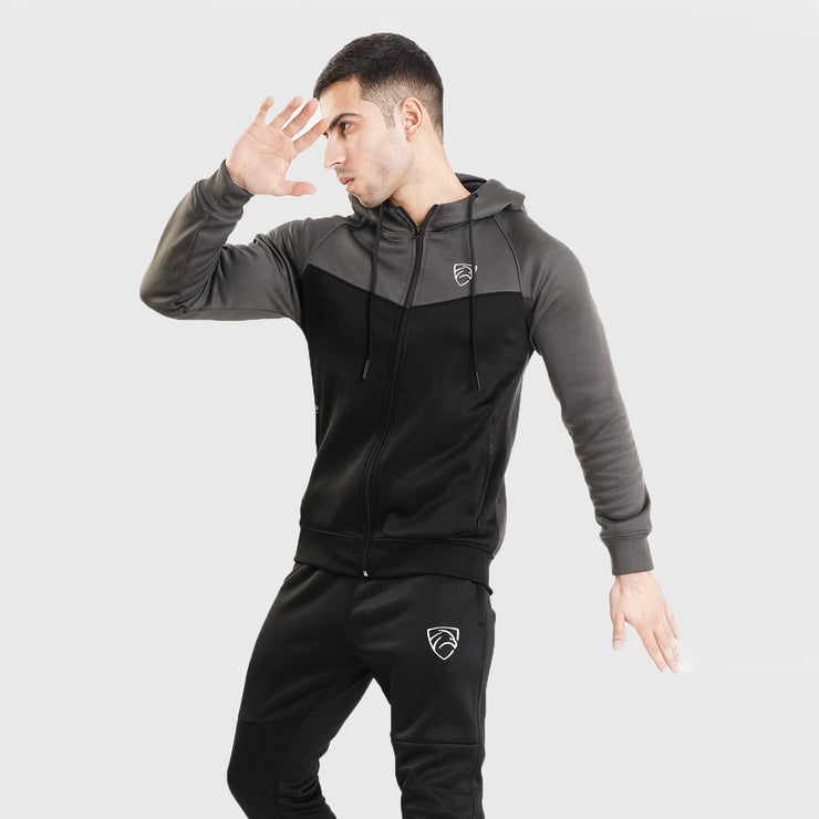 Charcoal/Black V-Cut Tracksuit