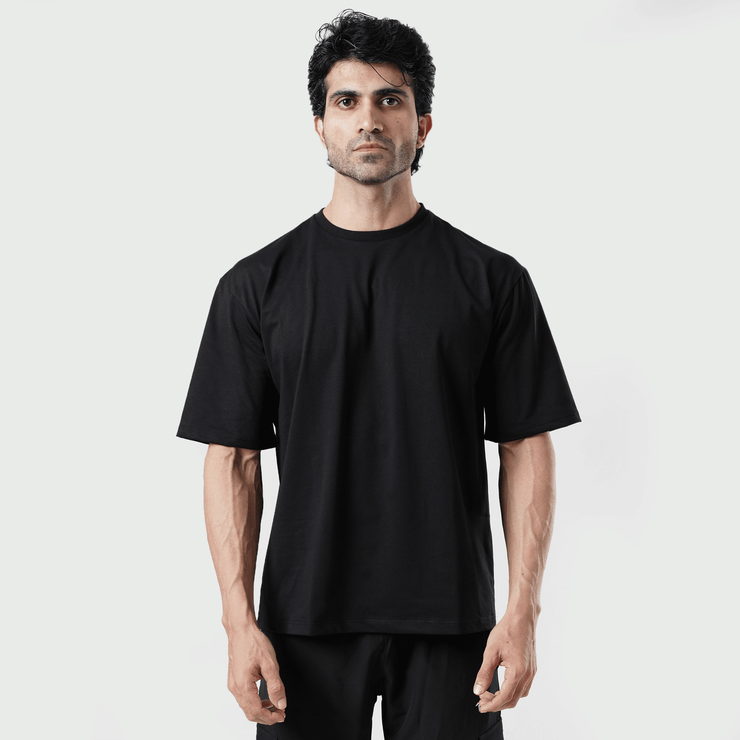 Tf-Premium Black Basic Oversize Muscle Tee