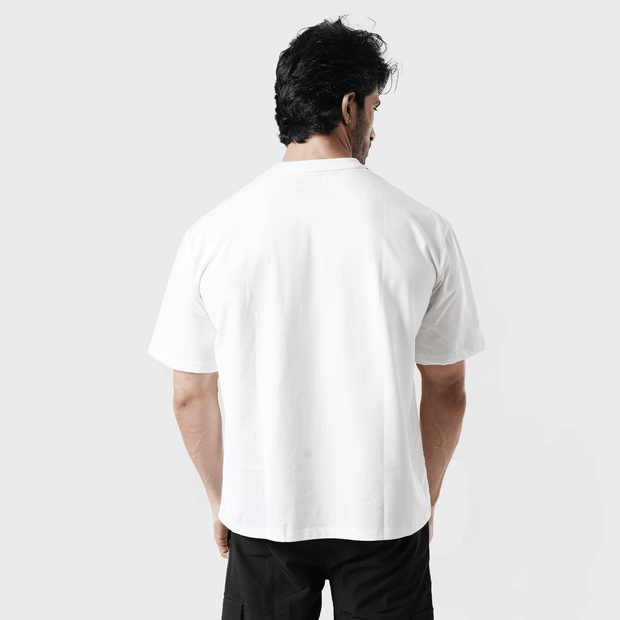 Tf-Premium White Basic Oversize Muscle Tee