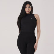 Tf-Essential Ribbed Black Women Sleeveless Top