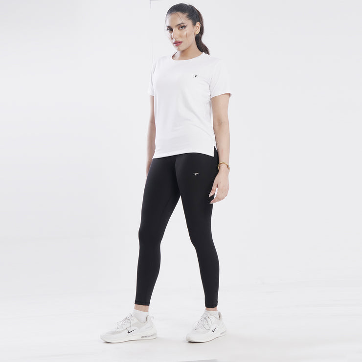 Tf-Premium White Essential Women Cotton Lycra Tee