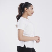 Tf-Premium White Essential Women Cotton Lycra Tee