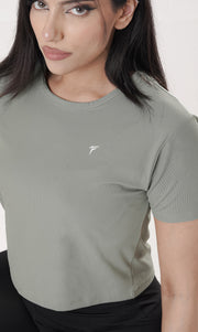 Tf-Exclusive Mint Green Short Body Ribbed Top