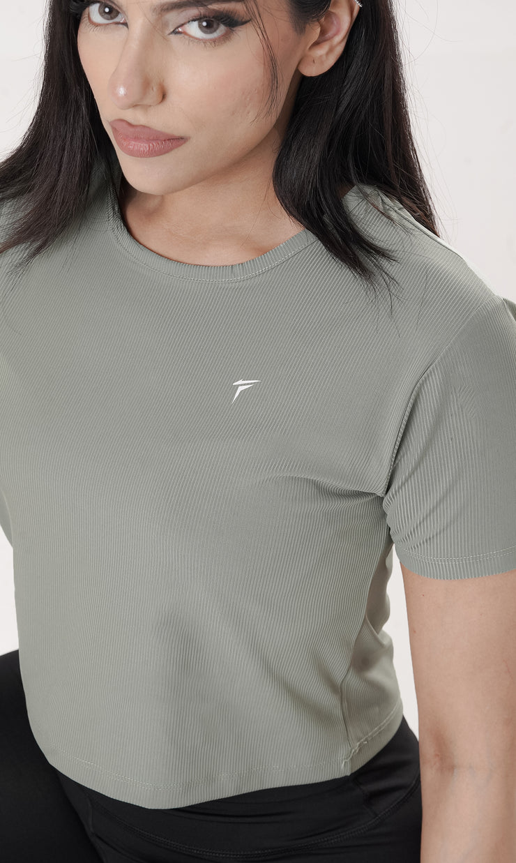 Tf-Exclusive Mint Green Short Body Ribbed Top