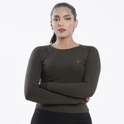 Tf-Premium Olive Green Women Full Sleeve Performance Tee