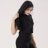 Tf-Exclusive Black Short Body Ribbed Top