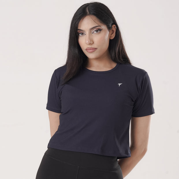 Tf-Exclusive Navy Short Body Ribbed Top