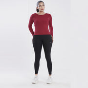 Tf-Premium Light Maroon Women Full Sleeve Performance Tee