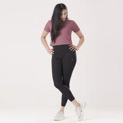 Tf-Exclusive Dull Maroon Short Body Ribbed Top