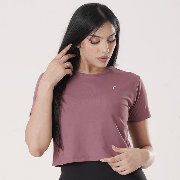 Tf-Exclusive Dull Maroon Short Body Ribbed Top
