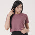 Tf-Exclusive Dull Maroon Short Body Ribbed Top
