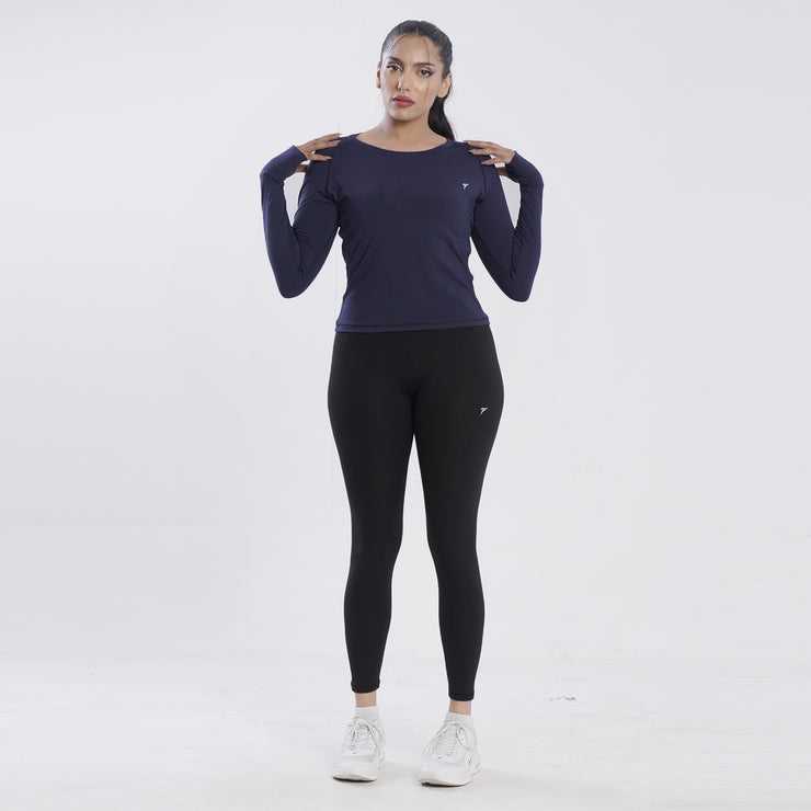 Tf-Premium Navy Women Full Sleeve Performance Tee