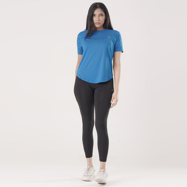 Tf-Premium Royal Blue Half Sleeve Women Mesh Tee