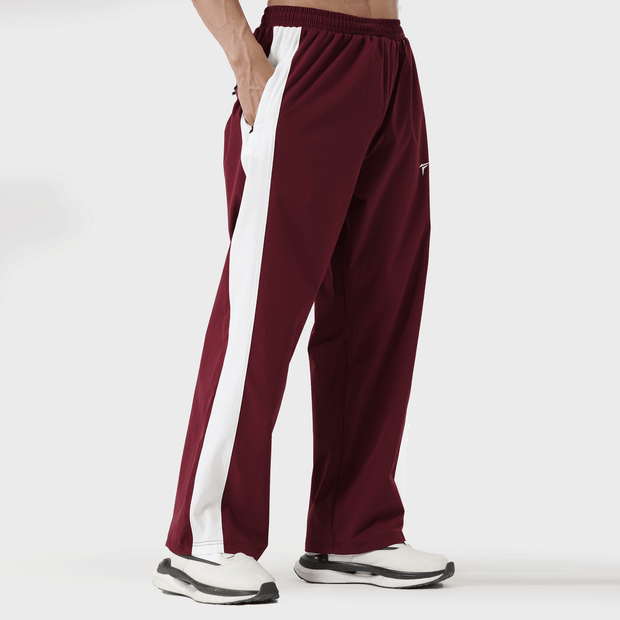 Tf-Premium Maroon Crinkle Bottoms With White Side Panel