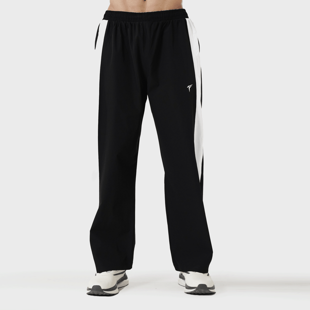 Tf-Premium Black Crinkle Bottoms With White Side Panel