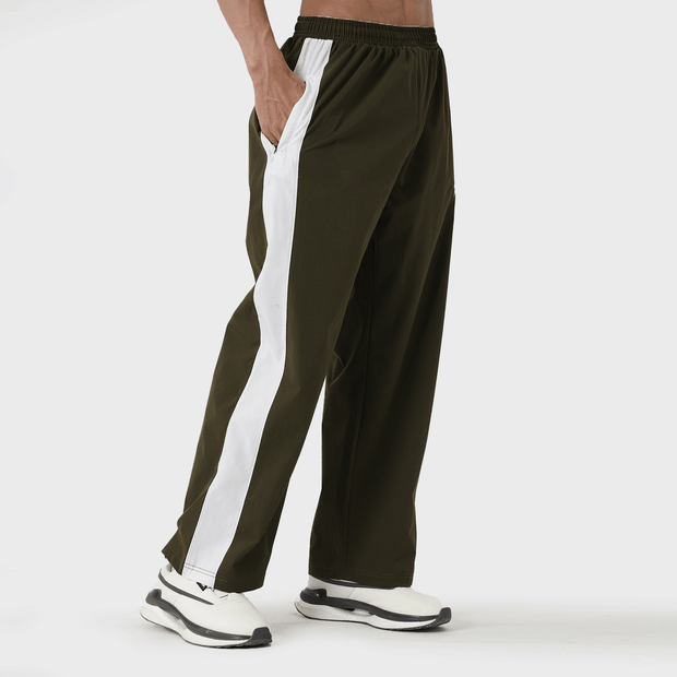 Tf-Premium Olive Crinkle Bottoms With White Side Panel