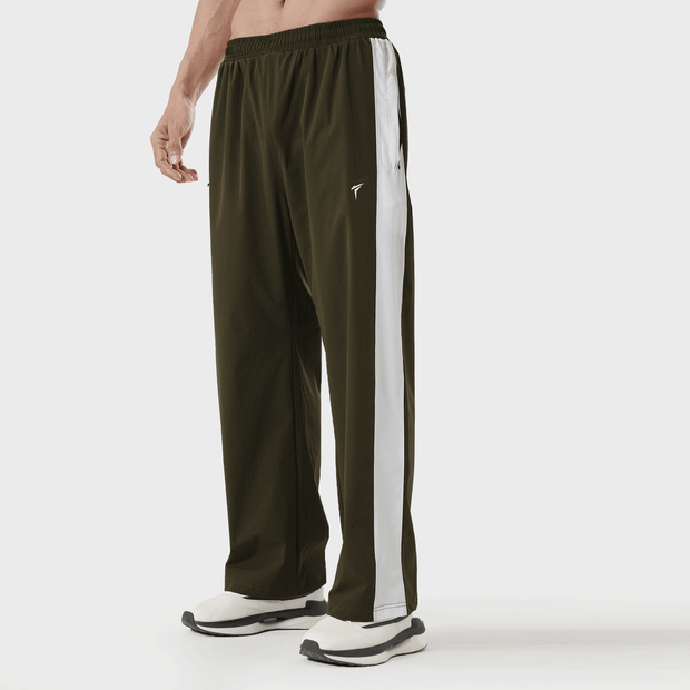 Tf-Premium Olive Crinkle Bottoms With White Side Panel