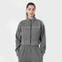 Tf-Premium Charcoal Fleece Essential Women Zipper Top
