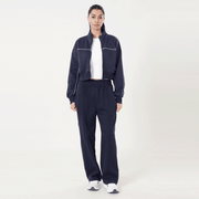 Tf-Premium Navy Fleece Essential Women Zipper Top