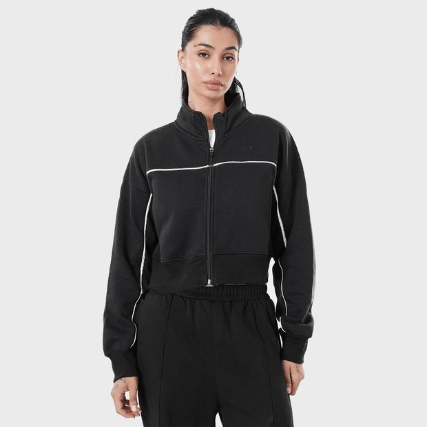 Tf-Premium Black Fleece Essential Women Zipper Top
