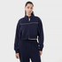 Tf-Premium Navy Fleece Essential Women Zipper Top