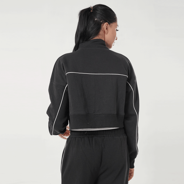 Tf-Premium Black Fleece Essential Women Zipper Top