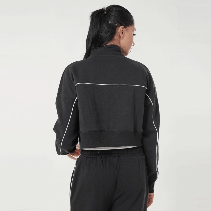 Tf-Premium Black Fleece Essential Women Zipper Top