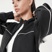 Tf-Premium Black Fleece Essential Women Zipper Top