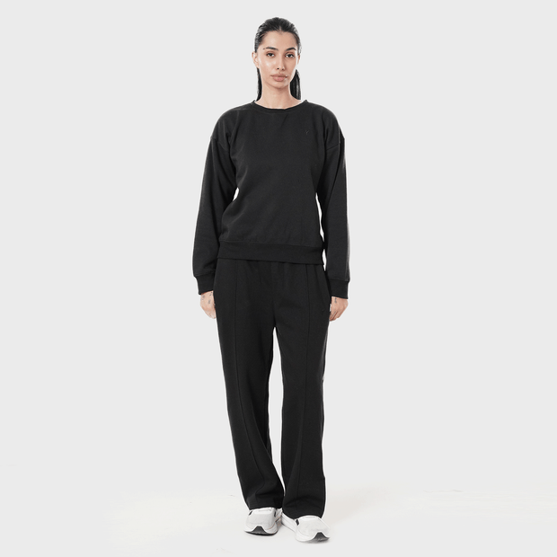 Tf-Premium Black Essential Women Sweatshirt Top