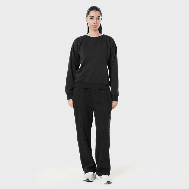 Tf-Premium Black Essential Women Sweatshirt Top