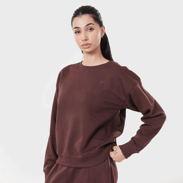Tf-Premium Brown Essential Women Sweatshirt Top