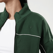 Tf-Premium Green Fleece Essential Women Zipper Top