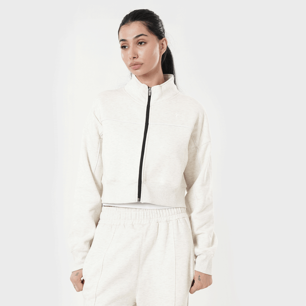 Tf-Premium Sandstone Fleece Essential Women Zipper Top