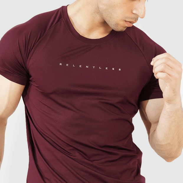 Tf-Maroon Relentless Training Tee