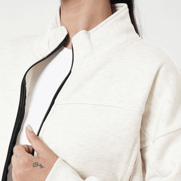 Tf-Premium Sandstone Fleece Essential Women Zipper Top