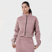 Tf-Premium Rust Pink Fleece Essential Women Zipper Top