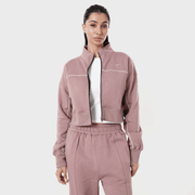 Tf-Premium Rust Pink Fleece Essential Women Zipper Top