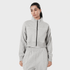 Tf-Premium Grey Fleece Essential Women Zipper Top