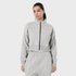 Tf-Premium Grey Fleece Essential Women Zipper Top