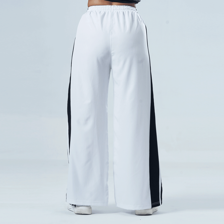 Tf-Classic White Micro Stretch Bottoms With Black Stripes