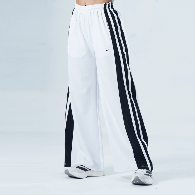 Tf-Classic White Micro Stretch Bottoms With Black Stripes