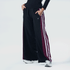 Tf-Classic Black Micro Stretch Bottoms With Maroon Panel And Stripes