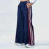 Tf-Classic Navy Micro Stretch Bottoms With Maroon Panel And Stripes
